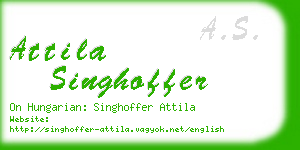 attila singhoffer business card